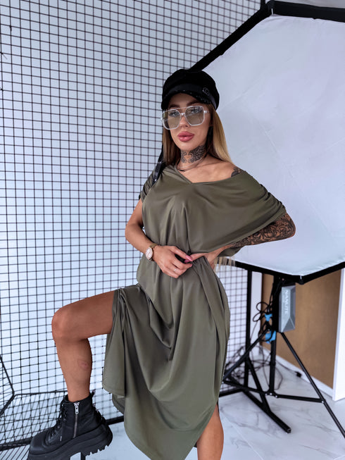 Эластичное платье "KOSMO LS1699" - ХАКИ