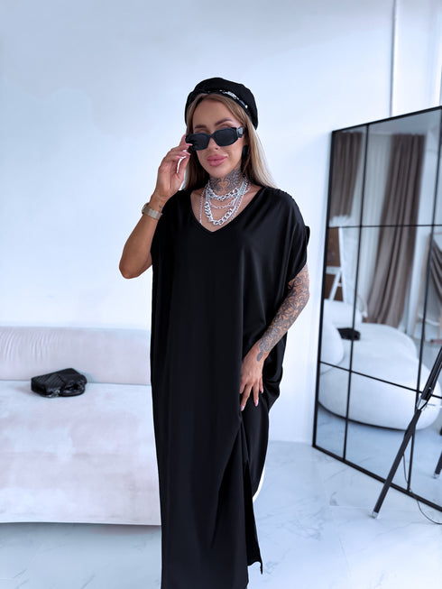 Эластичное платье "KOSMO LS1699" - ЧЕРНОЕ