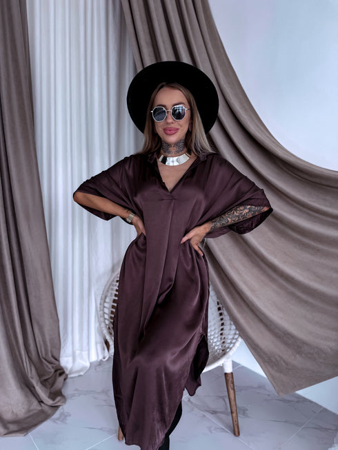 Вискозное платье "CASINO 05" - шоколадное