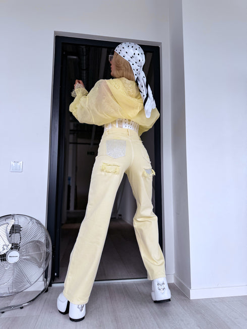 Džinsa bikses "HONEY GOLD" HM1558-18 - DZELTENAS