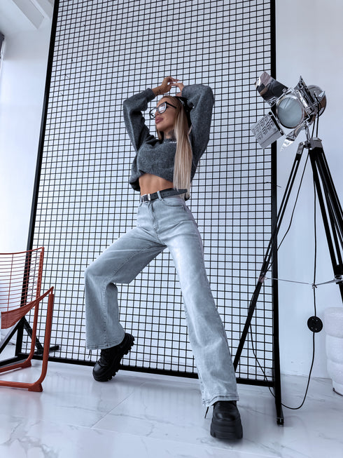 DAD FIT jeans pants "WODOO" T265-17 - LIGHT GRAY