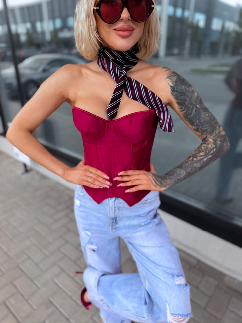 Corset "PROVOCATION ST12071" - BURGUNDY