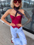 Corset "PROVOCATION ST12071" - BURGUNDY
