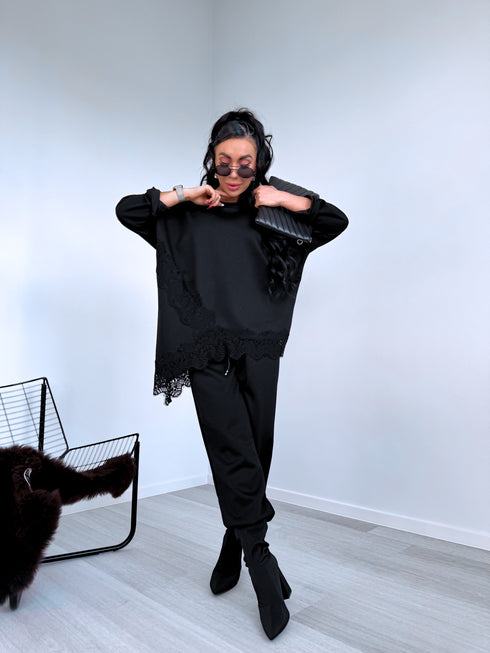 Комплект "CONTRAST LACE" 25036 - ЧЕРНЫЙ