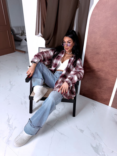 "CHECK" rūtots krekls DM2386 - BORDO