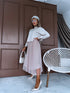 "VIOLA 3212" set - dress + jumper - LIGHT BEIGE