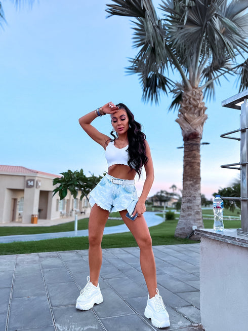 Seamless, Wavy Bra V432 - WHITE