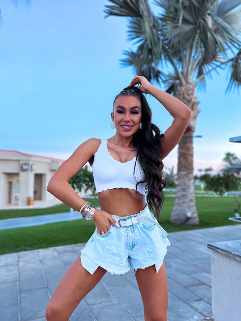 Seamless, Wavy Bra V432 - WHITE