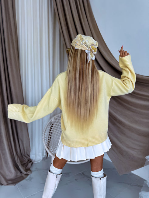 Knitted Sweater "HURRICANE PL-4950" – Yellow