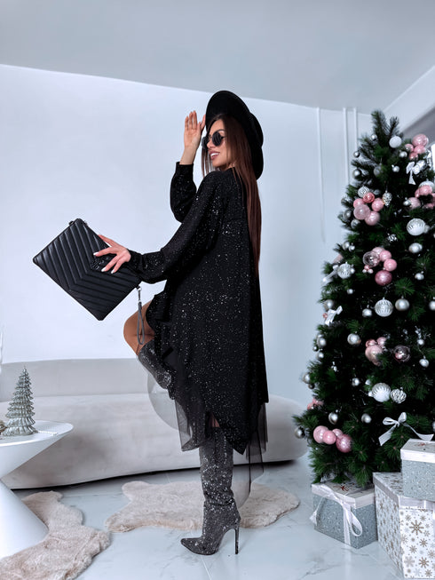 Plus-size dress "SHINY NIGHT" 39282 - BLACK