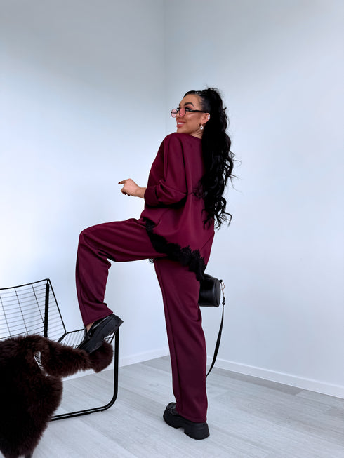 Komplekts "CONTRAST LACE" 25036 - BORDO