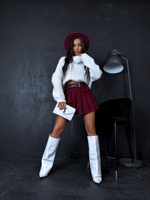 ELYNDI extended wool sweater - white