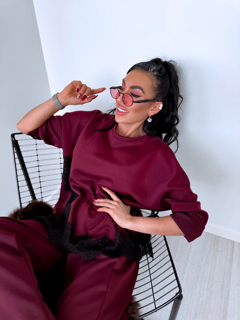 Комплект "CONTRAST LACE" 25036 - БОРДОВЫЙ