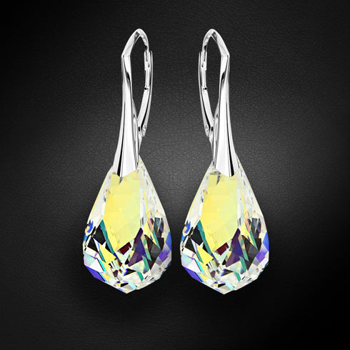 Sudraba auskari "Spirāle (Aurora Borealis)" ar Swarovski™ kristāliem