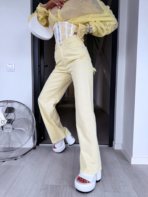 Džinsa bikses "HONEY GOLD" HM1558-18 - DZELTENAS