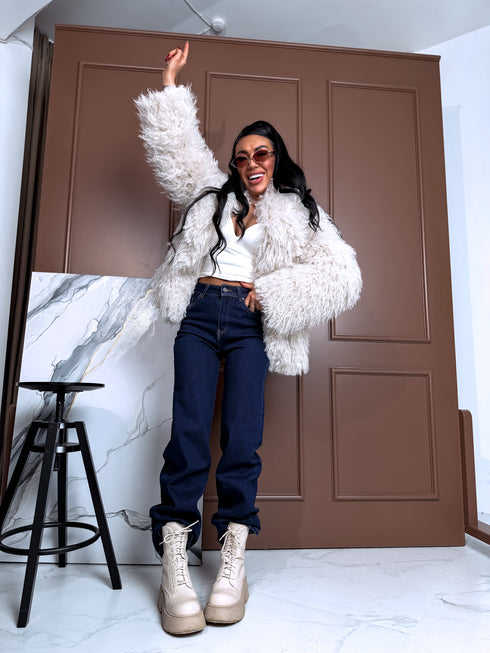 "Pinterest 6AW006" искусственная меховая куртка - светло-бежевый