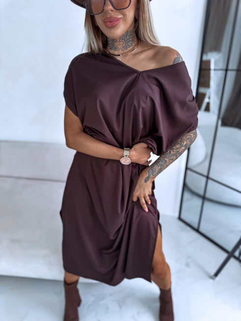 Эластичное платье "KOSMO LS1699" - CHOCO