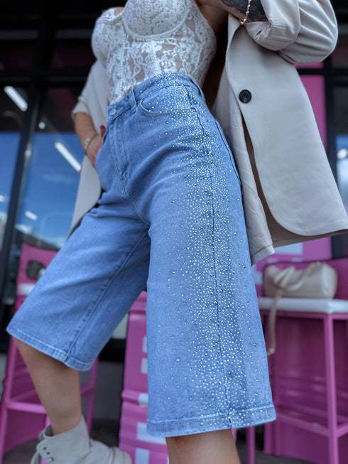 Denim shorts "MONEY LINE" MG-1025 - LIGHT BLUE