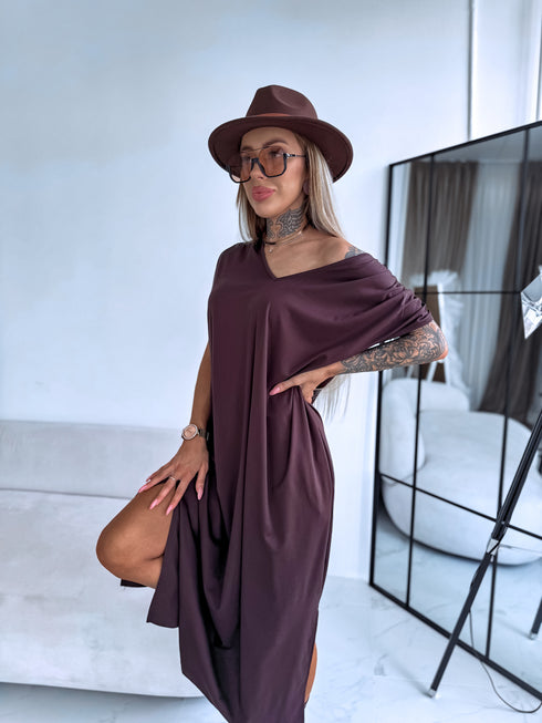 Эластичное платье "KOSMO LS1699" - CHOCO