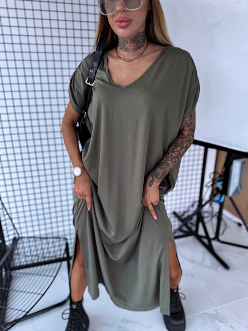 Эластичное платье "KOSMO LS1699" - ХАКИ