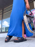 "LĪGO" kleita ar sakrustotām lencēm - royal blue