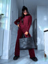 Knitted set "AUTUMN E5389" - BURGUNDY PRE-ORDER