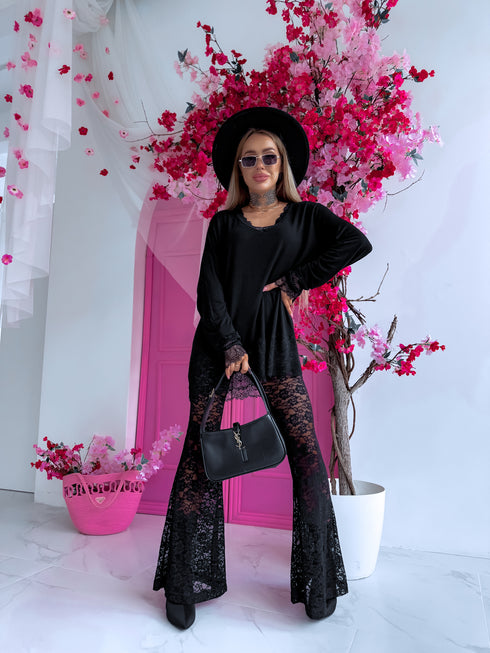 "Shadowline 3571" viscose thin sweater - BLACK