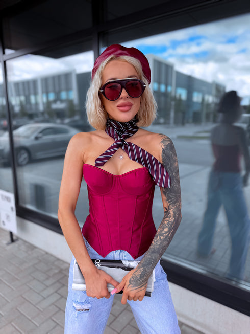 Corset "PROVOCATION ST12071" - BURGUNDY