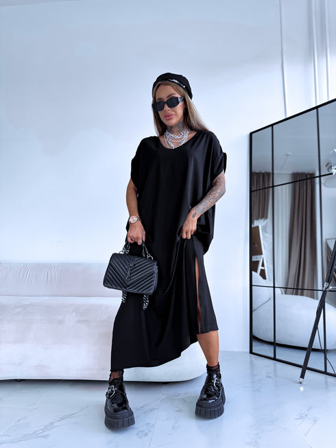 Эластичное платье "KOSMO LS1699" - ЧЕРНОЕ