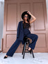 Fabric pants "LAST KISS" - DARK BLUE