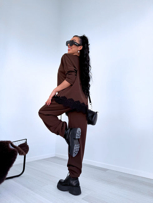 Komplekts "CONTRAST LACE" 25036 - CHOCO