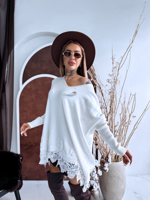 PLUS SIZE sweater "AGAIN 10588" - white