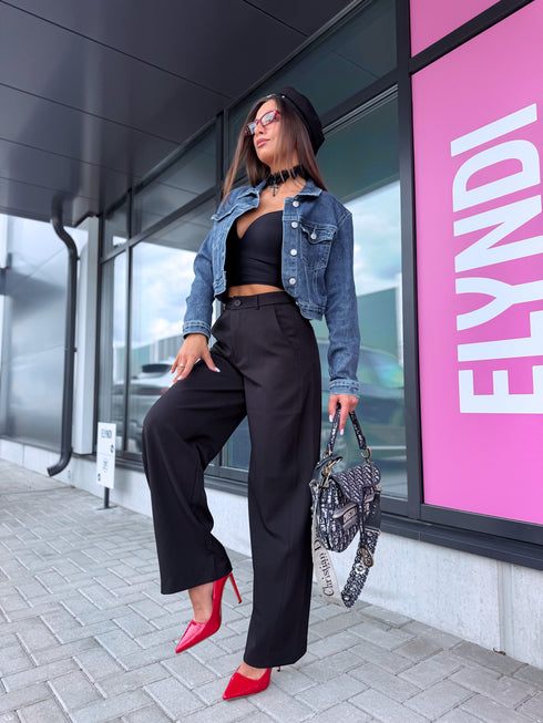 Klasiskas bikses "TIFFANY VS9012" - MELNAS