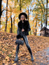 BLACK jacket with fur "FROSTINE" FL72