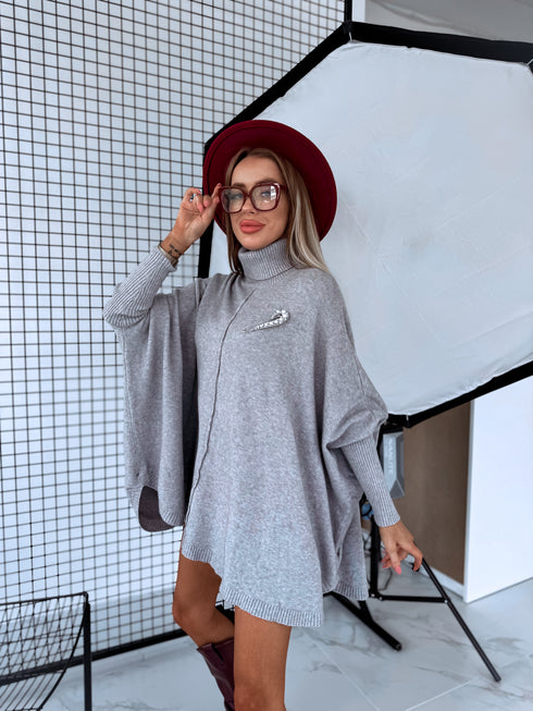 LARGE SIZE sweater "POSITIVE Z034" - gray