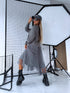 "VIOLA 3212" set - dress + jumper - KHAKI