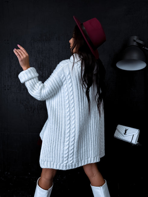 ELYNDI extended wool sweater - white