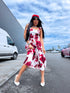Suknelė "FLORA CHARM" 1363 - BORDO SU BALTA