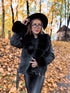 BLACK jacket with fur "FROSTINE" FL72