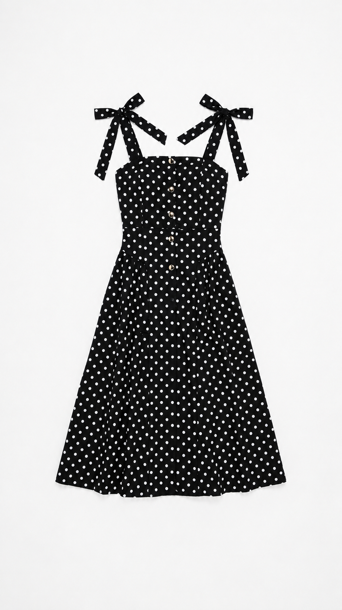 Dress "DOTTED CHARM" 1363 - BLACK