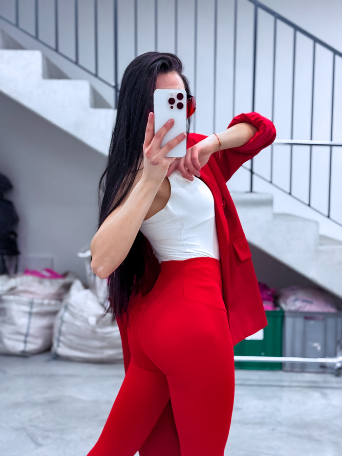 Deceptive leggings with wires 3286 - RED