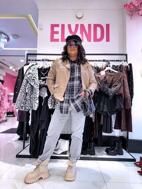 Оверсайз, куртка из искусственной кожи с поясом PU28 - капучино