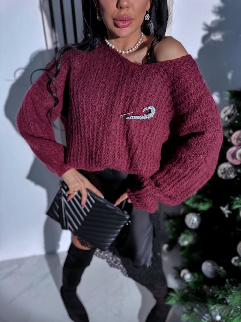 Mohēras džemperis "MISTS OF TIME N1302" - bordo