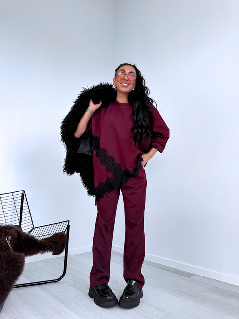 Комплект "CONTRAST LACE" 25036 - БОРДОВЫЙ