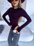 Long Sleeve Bodysuit "BASIC" - EGGPLANT PURPLE