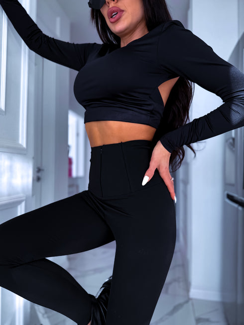 CORRECTIVE leggings "BLACK GOLD" - BLACK