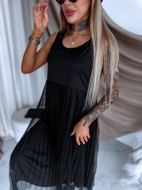 "VIOLA 3212" set - dress + jumper - BLACK