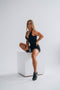 Fitted jumpsuit "I'M FIT" XY510 - BLACK