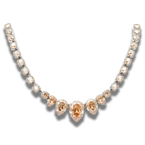 Wedding Necklace "Leonora (Golden Shadow)" with Swarovski™ Crystals
