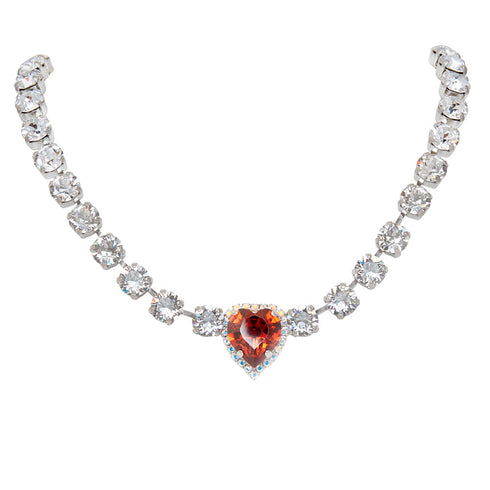 Kāzu kaklarota "Svētais Valentīns II (Red Magma)" ar Swarovski™ kristāliem